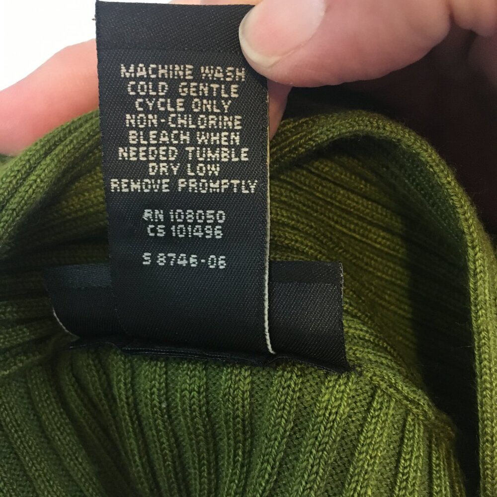 Lane Bryant Womens Green Ribbed V-Neck Wrap Sweater, criss cross size 14/16 - Picture 9 of 9